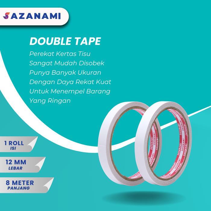 24 PCS Sazanami Double Tape kertas 12mm x 8m Double side tape
