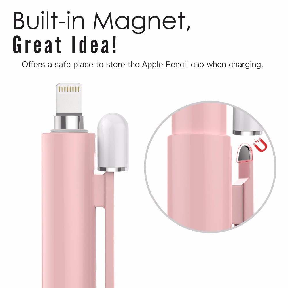 Moko Protective Case for Apple Pencil,Pencil Case Holder with Built-in Clip,Retractable Tip