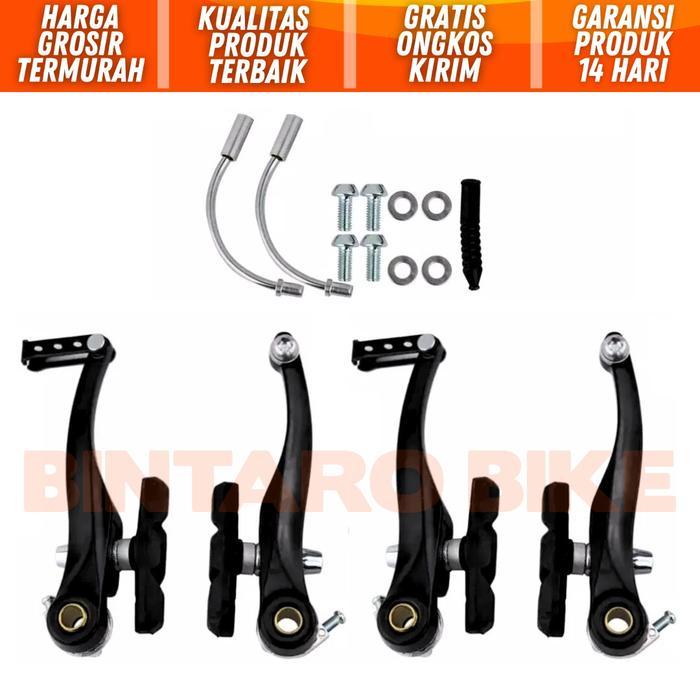 rem sepeda vbrake aluminium alloy black hitam like tektro rx1 v-brake sepeda lipat mtb minivelo