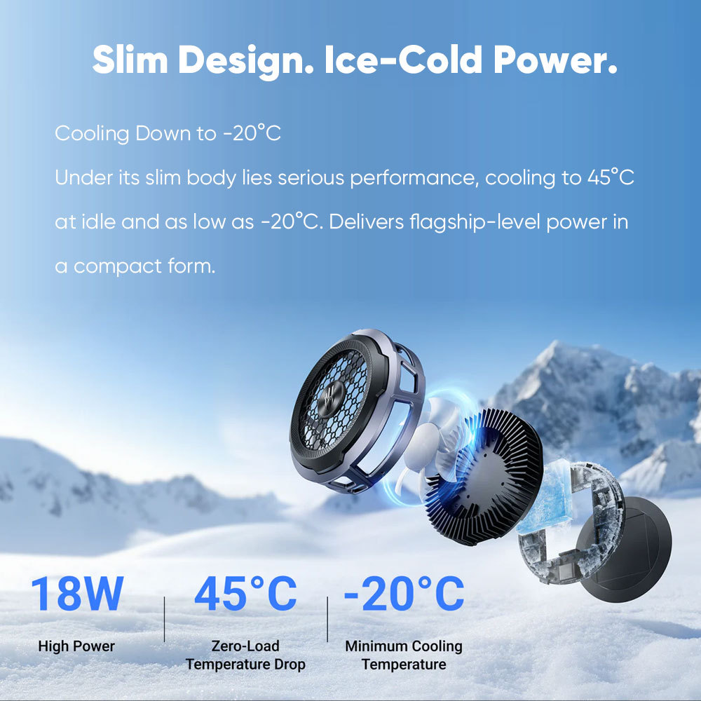 REDMAGIC Cryo Cooler 8 Air Magnetic Phone Cooler 65g Ultra Light 21mm Ultra Thin 30dB Low Noise -20C