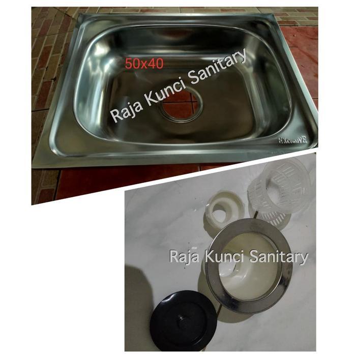 New Kitchen Sink Kotak Stainless 50 x 40 cm/Bak Cuci Piring/Sink Kotak Untuk Dapur