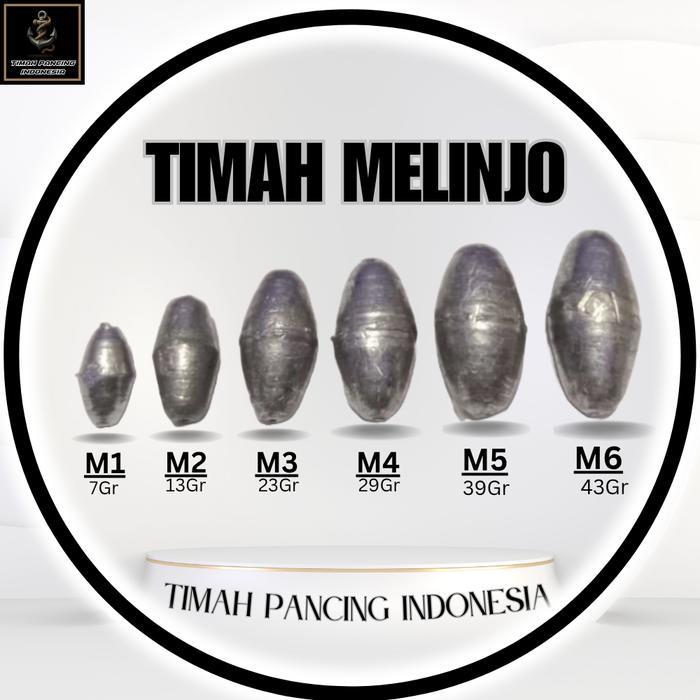 Timah Melinjo / Timah Pancing Lonjong / Timah Pemberat Pancing / Timah Pancing / Timah Laut Favorit