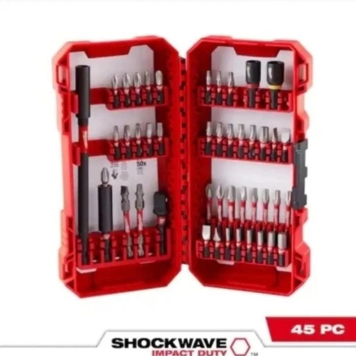 POROMOOO MILWAUKEE 48-32-4023 SHOCKWAVE 45pcs Mata Obeng Set Murah