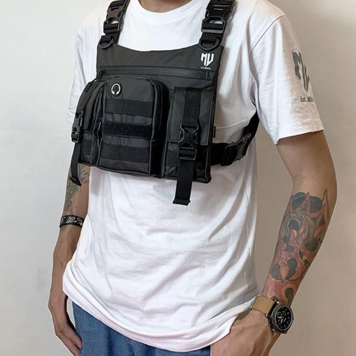 TERBAIK MIVVER Chestbag Tas Dada Black Fire Waterproof Slingbag Pria Waistbag Cowok Pinggang
