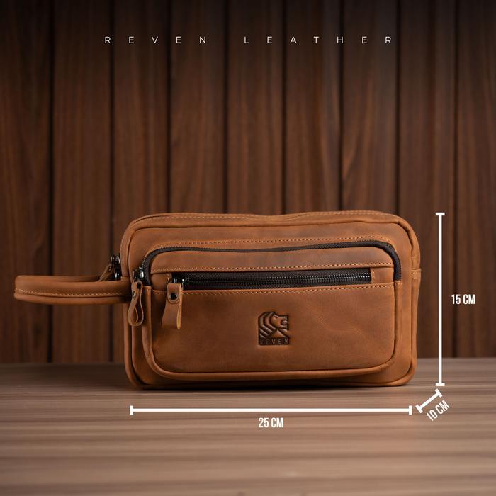 PROMO Reven Leather Nakula Pouch Bag Tas Kulit Asli Crazy Horse 2 Style (Slingbag & Pouch) Free