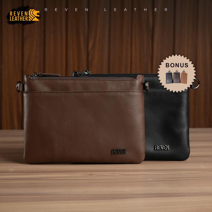 TERBATAS Clutch Pria Reven Adam Handbag Kulit Sapi Asli Tas Selempang Cowok