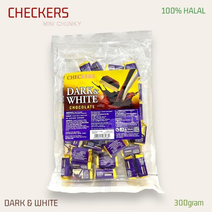 Cokelat Checkers Mini Chunky 300G / Checkers Chocolate Malaysia ( 100% Halal ) Almond Fruit Coklat