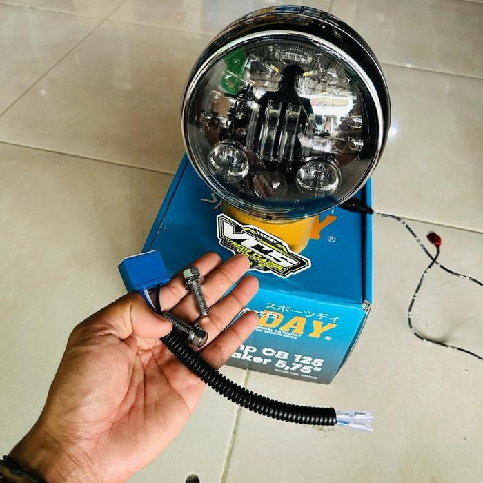 DAYMAKER 5IN SET BATOK CB125 HITAM N CROM MERK DAY LAMPU DEPAN DAYMAKER 5INCH TERBARU SET BATOK CB15