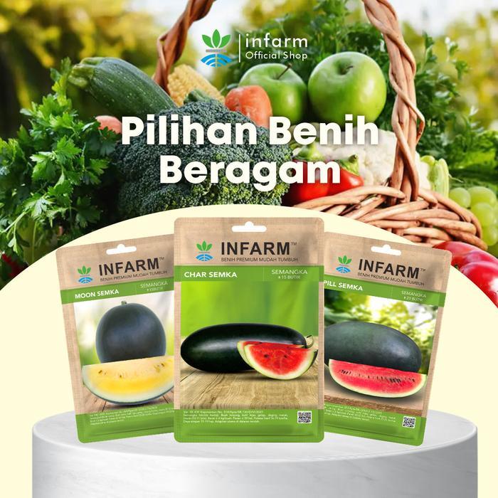 TERPERCAYA INFARM - Benih Buah Semangka Charsemka, Bibit Buah Semangka Lonjong Unggul Bibit Semangka