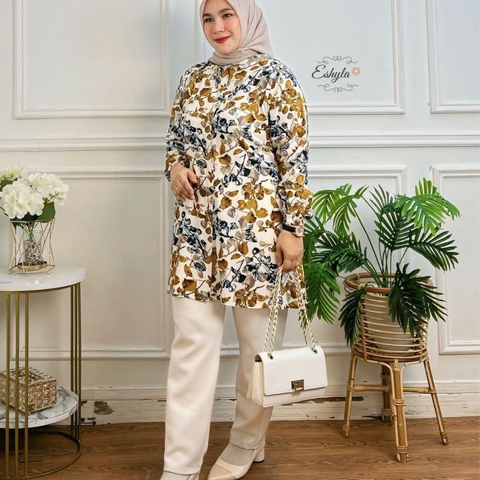 zen ESHYLA TUNIK MOTIF WANITA TERBARU KATUN RAYON PREMIUM OVERSIZE JUMBO