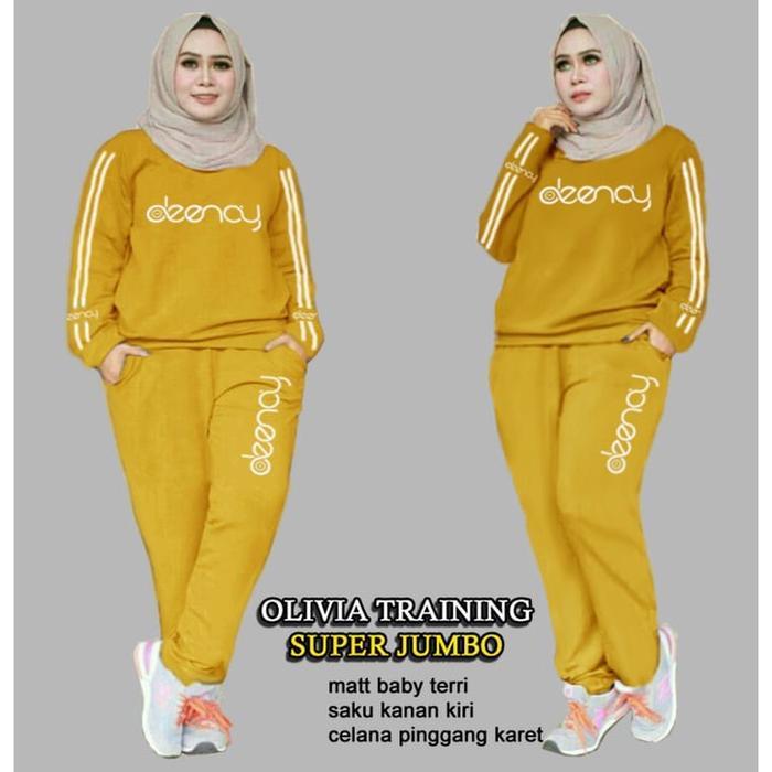 Pik - Setelan Olahraga Wanita Hijab Marimar Olivia M L Xl Xxl 3Xl Training Baju Celana Kaos Muslim