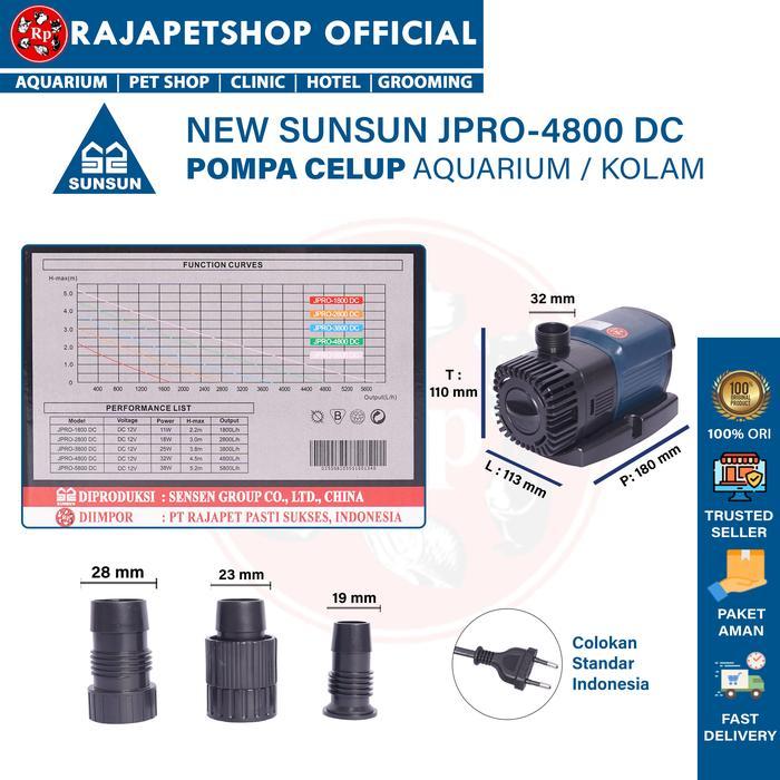 NEW SUNSUN JPRO 4800 DC POMPA CELUP KOLAM AQUARIUM