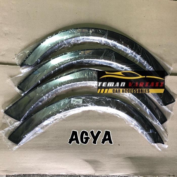 LIST LIS ATAS BAN OVER FENDER TRIM MOBIL AGYA AYLA STAINLESS CROME RESTOCK