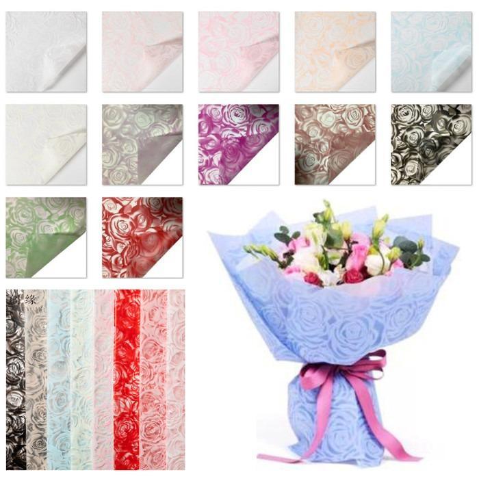 Sale [20 Lembar] Kertas Buket Bunga Motif Rose / Kertas Buket Motif / Kertas Buket Motif Mawar /