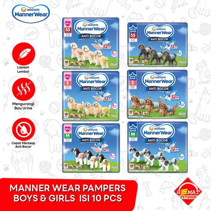 Popok Pampers Anjing Manner Wear Jantan Betina Dog Diapers ph