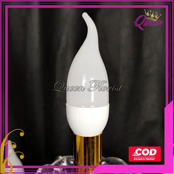 1 Set Lampu Standing / Berdiri Lilin Chandelier Cabang 6 Kristal Akrilik - Lampu dekorasi pelaminan