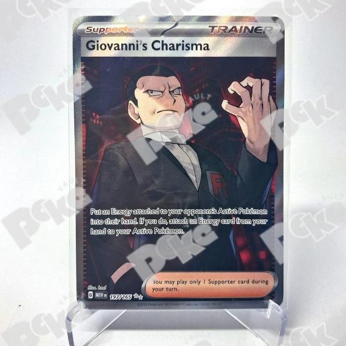 Kartu Pokemon TCG Eng - Giovanni's Charisma MEW EN 197/165 SR