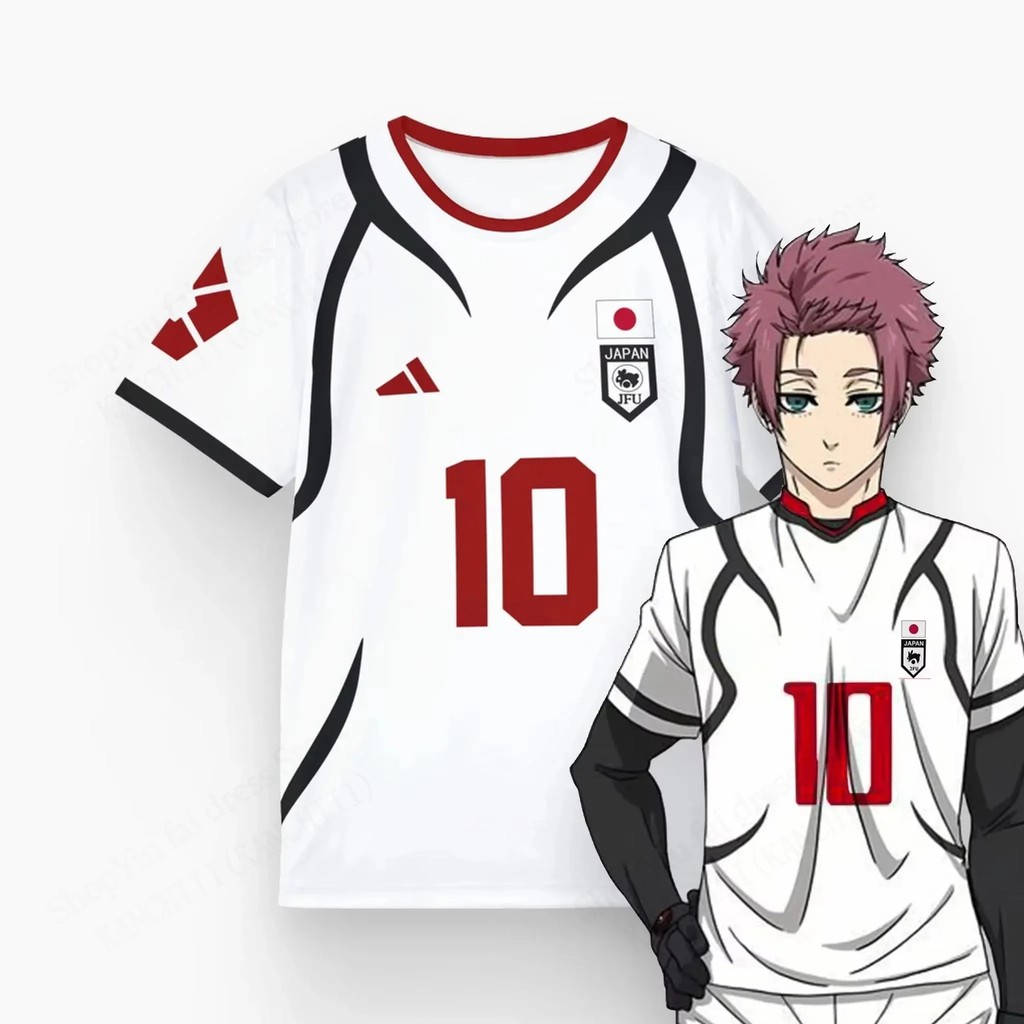Mens Anime Jersey Blue Lock Sae Itoshi Role Playing 3d Print T-shirt Men Women Fashion Oversized