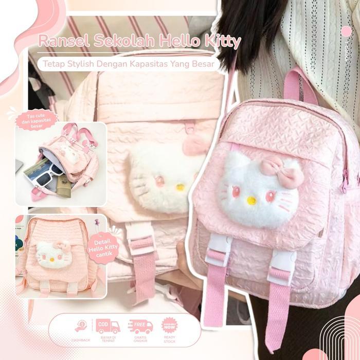 Ready Tas Ransel Mini Backpack Bulu Karakter LucuHelloKitty Tas Punggung Sekolah DewasaAnak Premium
