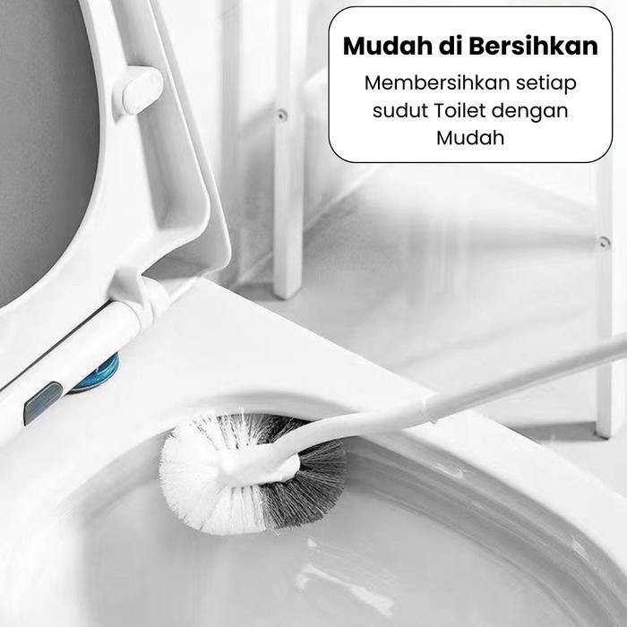 Sikat Pembersih Toilet Rumah Tangga /Tidak Ada Sudut MatiGantungan Dinding Melengkung Pegangan