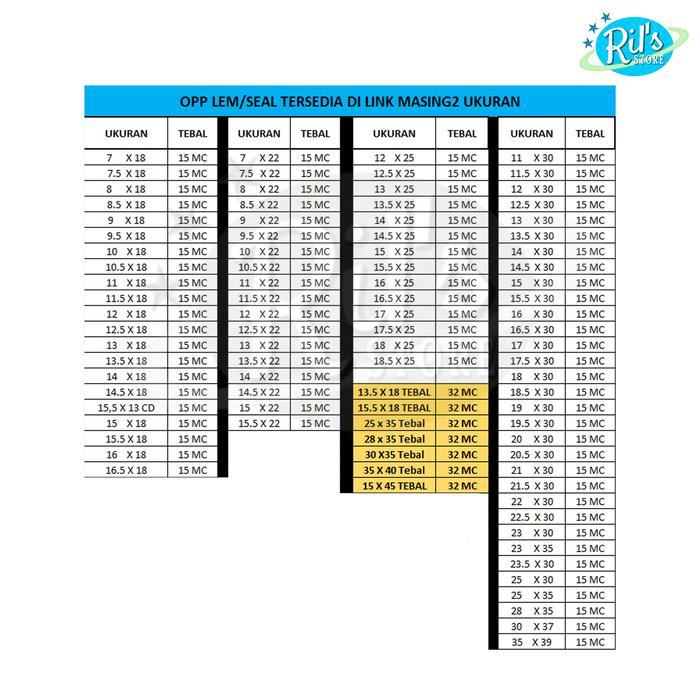 Plastik Opp Lem 25 X 35 Tebal - Double Press / Plastik Baju Anak / Opp Seal - Lem / Plastik Kemasan