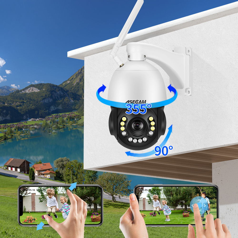8MP 4K PTZ IP Camera Wifi 30X Optical Zoom CCTV Outdoor AI Human Vehicle Tracking Audio Onvif POE