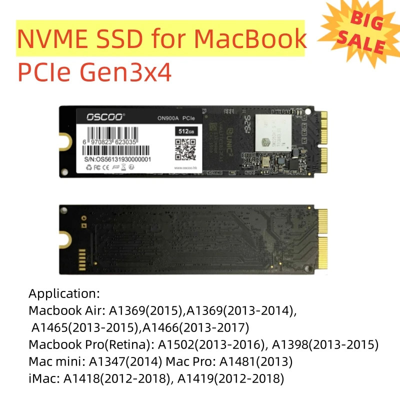 OSCOO SSD for 2013 2015 2017 Macbook Air A1465 A1466 Macbook Pro A1502 A1398 1TB IMac A1419 A1418