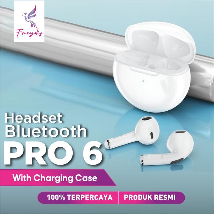 Headset Bluetooth Tws Pro 6 Wireless Earphone With Charging Case Pro6 Terjamin