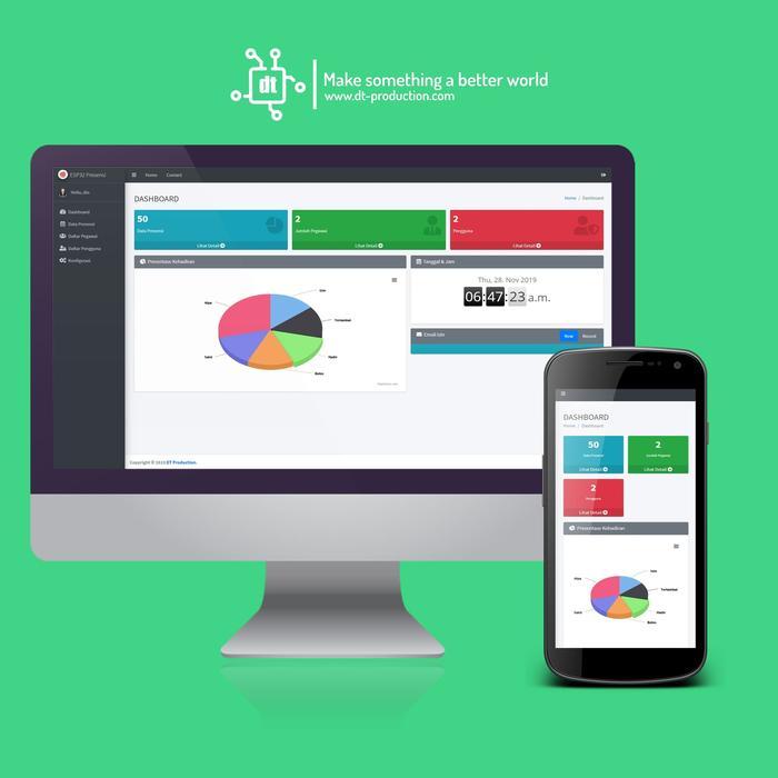 Absensi Presensi Iot Esp32 Rfid Lengkap Dengan Website Responsive Tbk