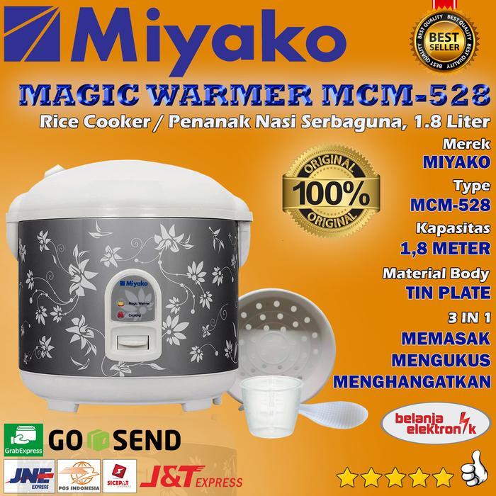 Miyako Magic Com Rice Cooker/Penanak Nasi Miyako Mcm-528 Silver Flower