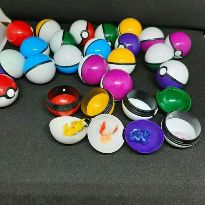 TERJAMIN [ PROMO 2 PCS ] Mainan Bola Pokemon Premium / Mainan Telur Pokemon Hadiah / Mainan Bola