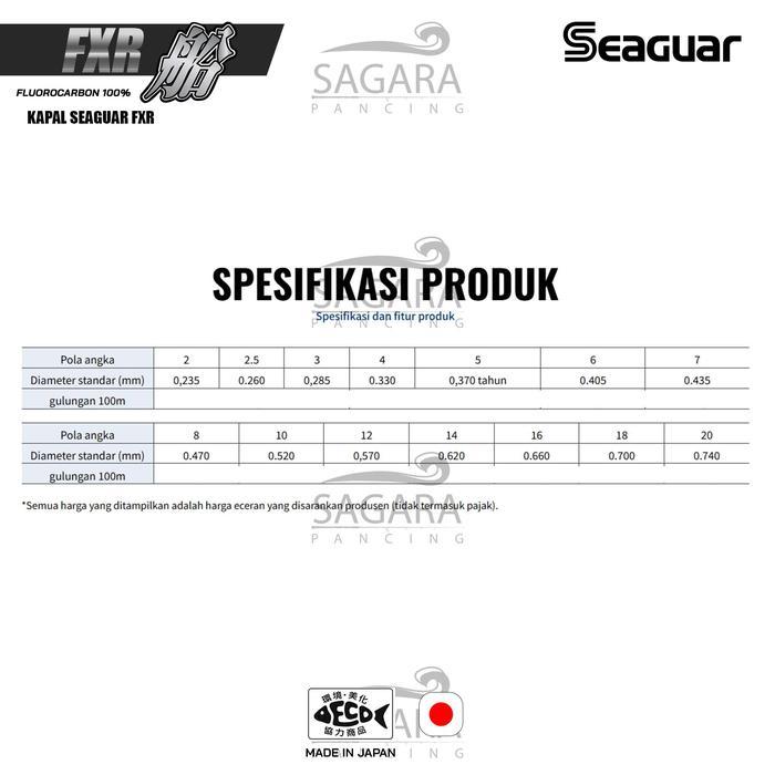 Readyyy Senar Leader Seaguar Fxr 100% Fluorocarbon Senar Pancing