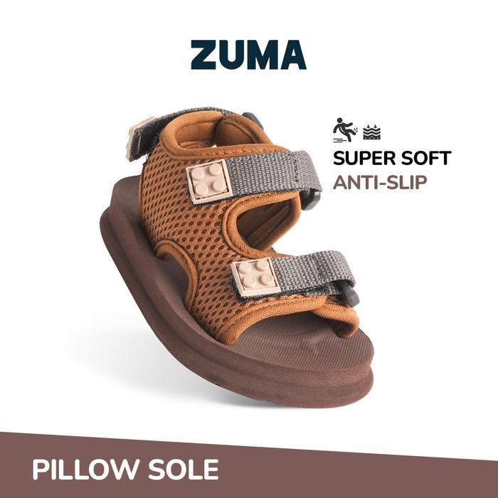 Bata Kids - Sandal Bayi Velcro Bricks 2 Cocoa Sandal Anak Karet Tali Belakang Hitam Anti Slip Nyaman