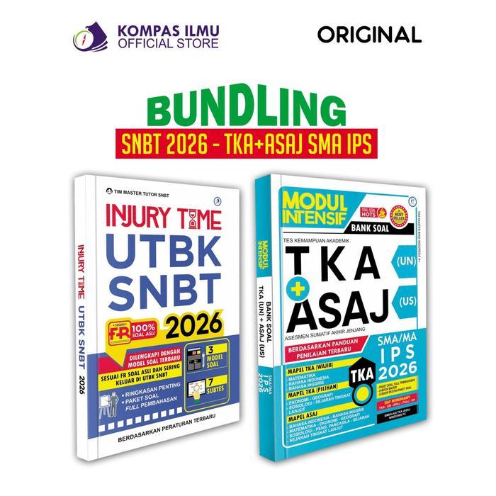 TERMURAH [ Bundling 2 Buku ] Buku Injury Time UTBK ST 2026 Dan Modul Intensif Bank Soal TKA + ASAJ