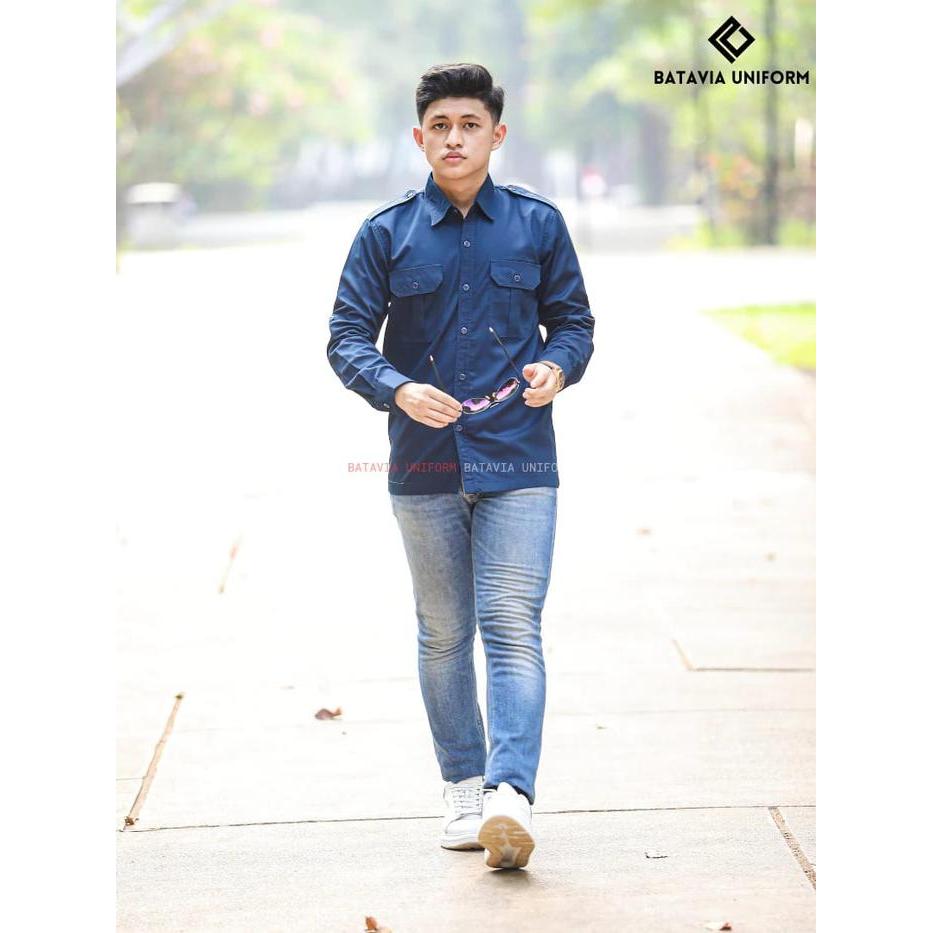 kemeja pdl lengan panjang by batavia uniform - kemeja kerja lapangan / kantor tactical lengan