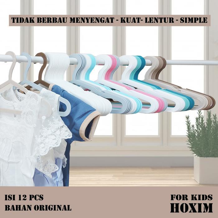 New Gantungan Baju Anak Plastik Hanger Plastik Baju Anak Kids HOXIM Rumah