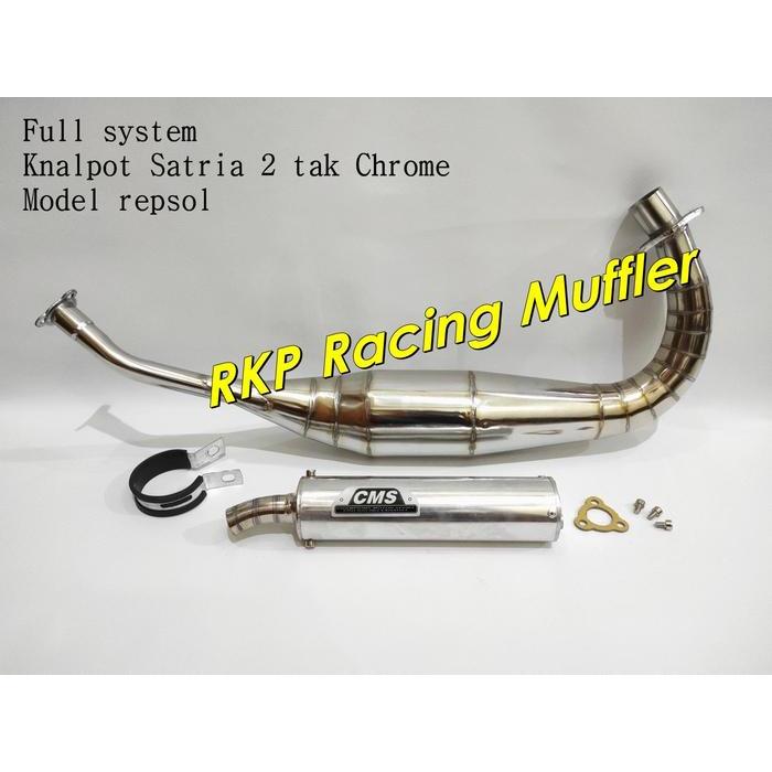 Knalpot Satria 2 tak lumba hiu kolong kenalpot CMS repsol chrome krom