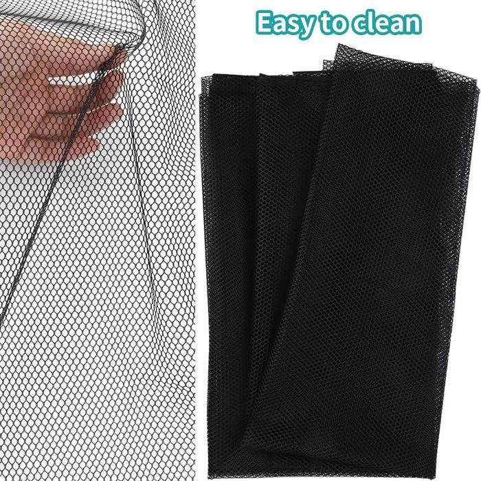 Bahan Kain Jala / Kain Jaring Tipis Lubang Kecil 3 mm Hitam-Roll