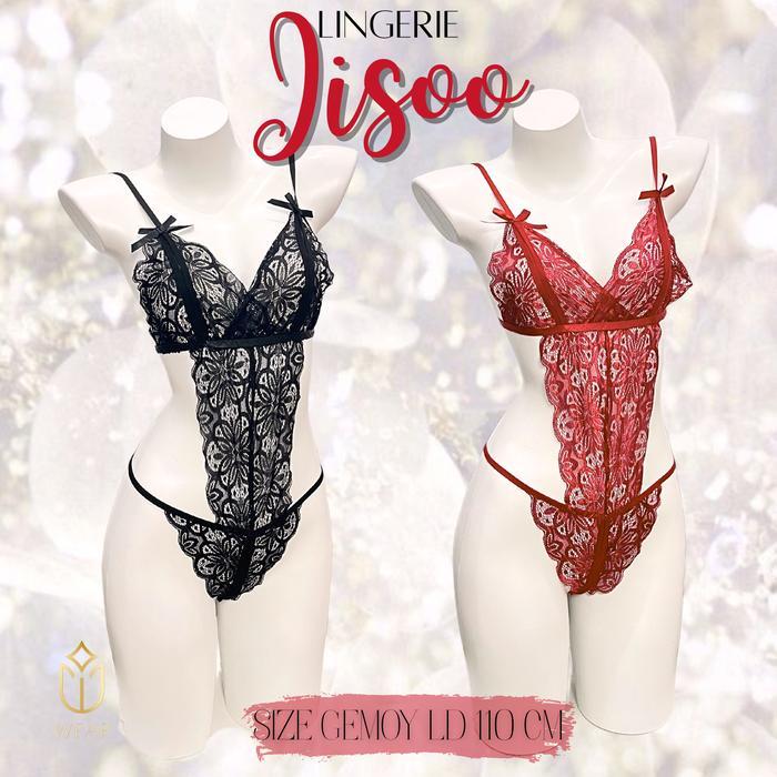 Diskon LINGERIE JISOO 1349 DRESS JUMPSUIT CANTIK/Lingerie Bodysuit hot open Crotch Baju tidur wanita