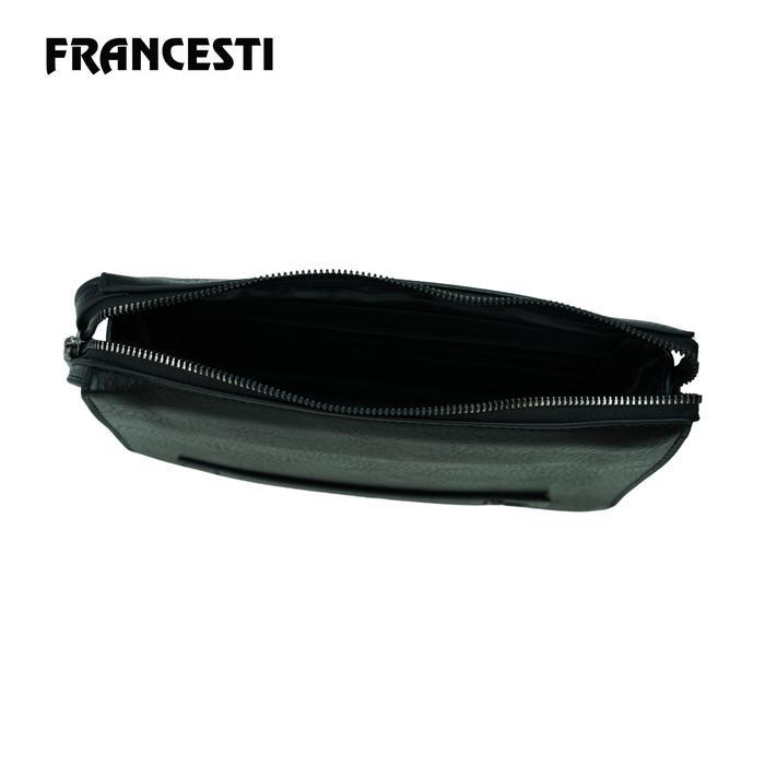 NEW FRANCESTI Clutch Bag Pria 637 Kulit PU Premium Hitam Tas Tangan dengan Desain Elegan dan