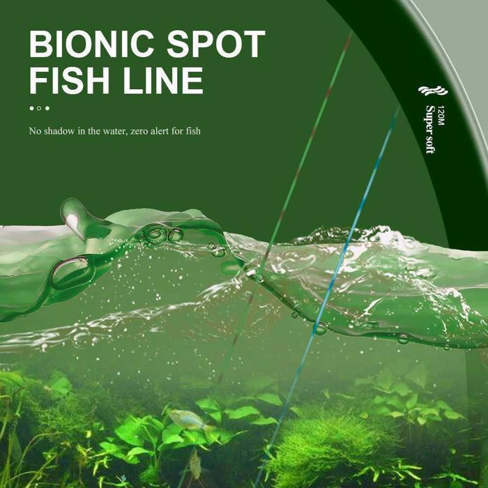 FTK Senar Pancing Invisible Spot Fluorocarbon Coating 120M - FT12 Ikan Laut Reel *