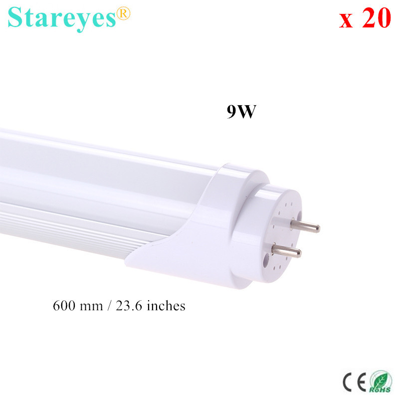20 pcs 60cm T8 LED Tube light 9W SMD 2835 44 LED Epistar Chip High brightness 790Lm lamp bulb Strip 