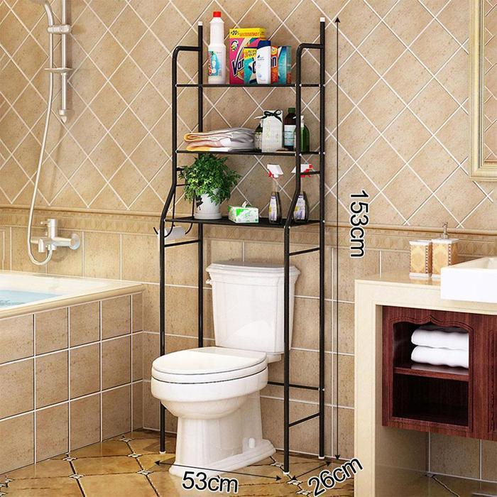 Rak Toilet Besi Anti Karat Rak Toilet Kloset Duduk Rak Toilet Organizer Rak Toilet 3Susun Rak Toilet