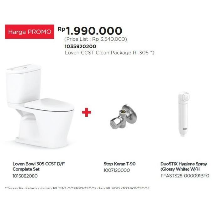 Promo Kloset Duduk American Standard Loven / Closet Clean Package Smart Washer Terlaris - + Jet Show