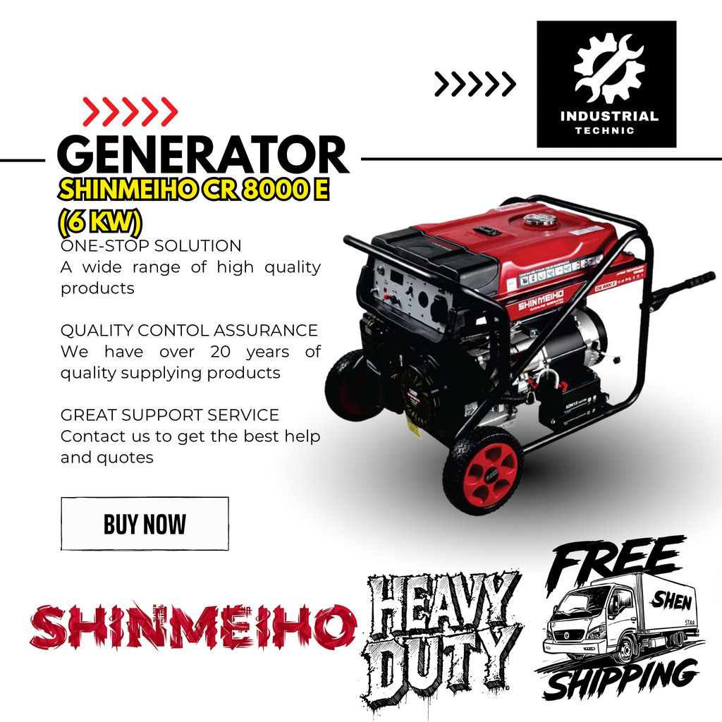 SHINMEIHO CR 8000 E (6 KW) / GENSET BENSIN 6000 WATT / GASOLINE GENERATOR CR 8000 E