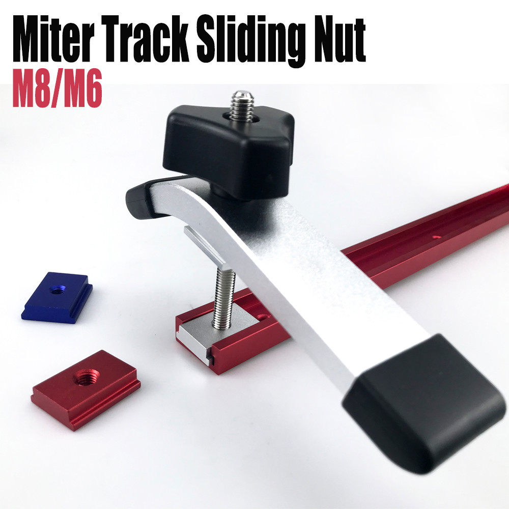M8/M6 Miter T-track Slider Sliding Nut Aluminum Alloy T Slot Nut for Woodworking Tool Jig Screw Slot