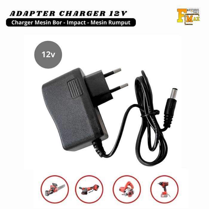 Krisbow - Charger Bor 12 Volt Adapter Charger Cas Bor Baterai Power Adapter 12 V