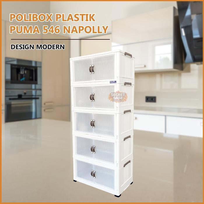 NAPOLLY POLIBOX 546 SUSUN 5 + RODA - ALMARI PLASTIK / BOK / LEMARI JUMBO ORIGINAL QUALITY