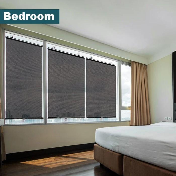 Tirai Gulung Tempel Jendela - Roller Blind Pelindung Anti Panas UV