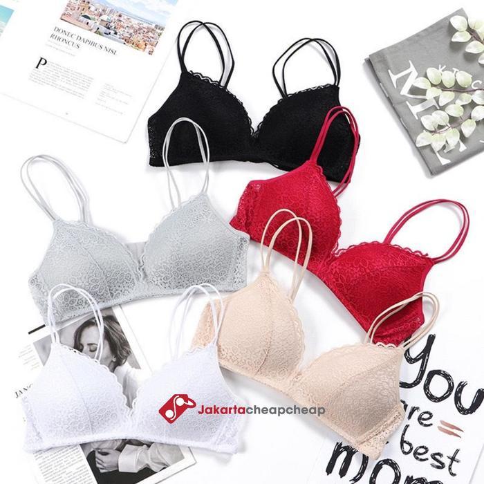 JC134 BH Push Up Bra Wanita Jepang Segitiga Sexy Tanpa Kawat Bahan Nylon Motif